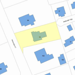 94 Highland St, Newton MA 02465-2405 plot plan