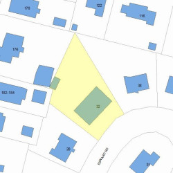 32 Edward Rd, Newton MA  02465-1120 plot plan