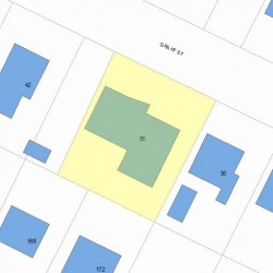 36 Grant St, Newton MA 02465-1509 plot plan