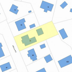 84 Adella Ave, Newton MA 02465-1922 plot plan