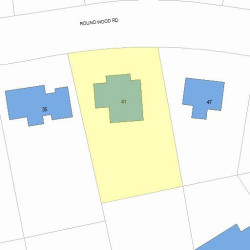 41 Roundwood Rd, Newton MA 02464-1218 plot plan