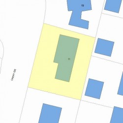 11 Cappy Cir, Newton MA  02465-1204 plot plan
