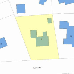 31 Avalon Rd, Newton MA  02468-1609 plot plan