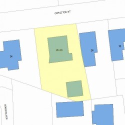 26 Carleton St, Newton MA  02458-1604 plot plan