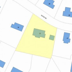 25 Ridge Rd, Newton MA  02468-1818 plot plan