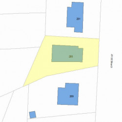 285 Cypress St, Newton MA 02459-2227 plot plan