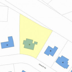 32 Stanley Rd, Newton MA  02468-2338 plot plan