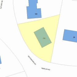 116 Devonshire Rd, Newton MA 02468-2213 plot plan