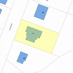 152 Allen Ave, Newton MA  02468-1722 plot plan