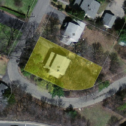 64 Oakland Ave, Newton MA  02466-1728 aerial view