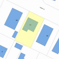 184 Derby St, Newton MA 02465-1560 plot plan
