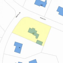 257 Prince St, Newton MA  02465-2954 plot plan
