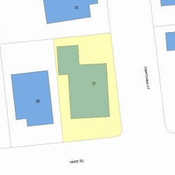 25 Ware Rd, Newton MA  02466-1419 plot plan