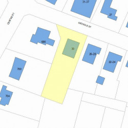 30 George St, Newton MA  02458-2309 plot plan