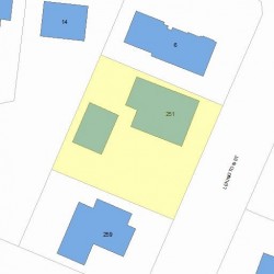 251 Lexington St, Newton MA 02466-1211 plot plan