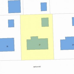 27 Hamlin Rd, Newton MA 02459-1001 plot plan