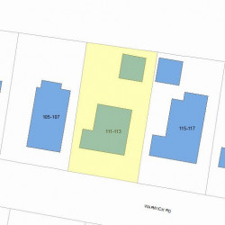 111 Warwick Rd, Newton MA 02465-1747 plot plan