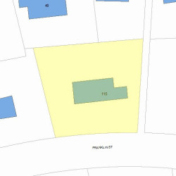 115 Franklin St, Newton MA  02458-2411 plot plan