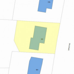 185 Grant Ave, Newton MA 02459-2012 plot plan