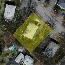 31 Columbia Ave, Newton MA 02464-1226 aerial view