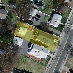 297 Lexington St, Newton MA 02466-1211 aerial view