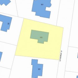 115 Claremont St, Newton MA 02458-1927 plot plan