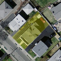 28 Adams St, Newton MA 02460-1203 aerial view