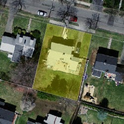 134 Fairway Dr, Newton MA 02465-1715 aerial view