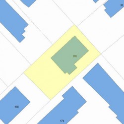170 Adams St, Newton MA  02458-1253 plot plan