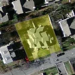 131 Carlisle St, Newton MA  02459-2381 aerial view