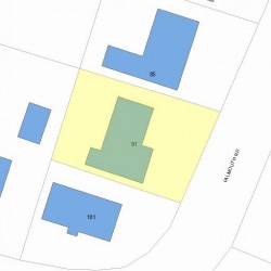 91 Falmouth Rd, Newton MA 02465-1134 plot plan