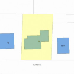 68 Clinton Pl, Newton MA 02459-1141 plot plan