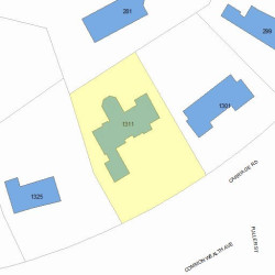 1311 Commonwealth Ave, Newton MA  02465-2912 plot plan