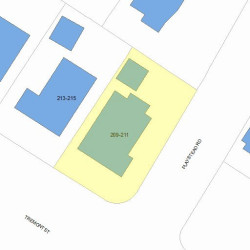 211 Tremont St, Newton MA 02458-2111 plot plan