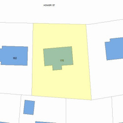 176 Homer St, Newton MA 02459-1518 plot plan