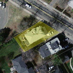 206 Crafts St, Newton MA  02460-1442 aerial view