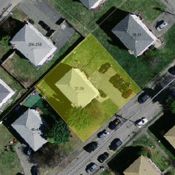 37 Bryon Rd, Boston MA  02467-3301 aerial view