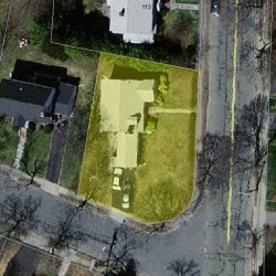 121 Cherry St, Newton MA 02465-1238 aerial view