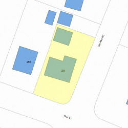 251 Mill St, Newton MA 02460-2438 plot plan