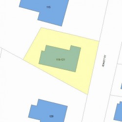 119 Jewett St, Newton MA 02458-1543 plot plan
