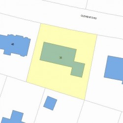38 Clements Rd, Newton MA  02458-2618 plot plan
