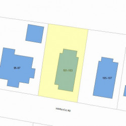 101 Warwick Rd, Newton MA 02465-1747 plot plan