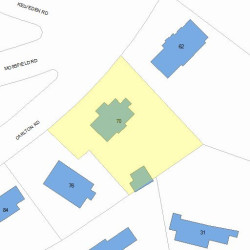 70 Carlton Rd, Newton MA 02468-1914 plot plan