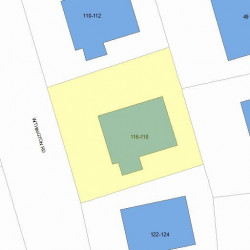 116 Withington Rd, Newton MA  02460-2040 plot plan