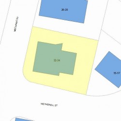 32 Mechanic St, Newton MA  02464-1414 plot plan