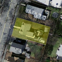 212 Cherry St, Newton MA 02465-1246 aerial view