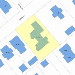 22 Floral St, Newton MA  02461-1245 plot plan