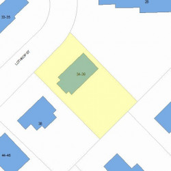 36 Lothrop St, Newton MA 02460-1420 plot plan
