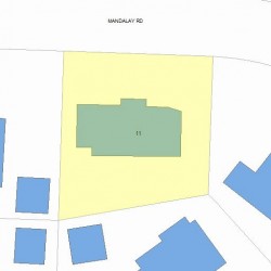 11 Mandalay Rd, Newton MA 02459-1316 plot plan