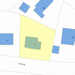 31 Alban Rd, Newton MA  02468-1902 plot plan
